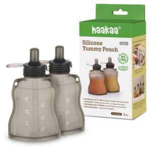 Haakaa (האקה)  פאוץ' סיליקון רב-פעמי להאכלת הפעוט  מארז זוגי